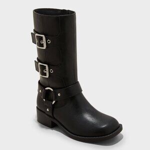NEW Kids' Dee Tall Buckle Boots - art class™ Black 4